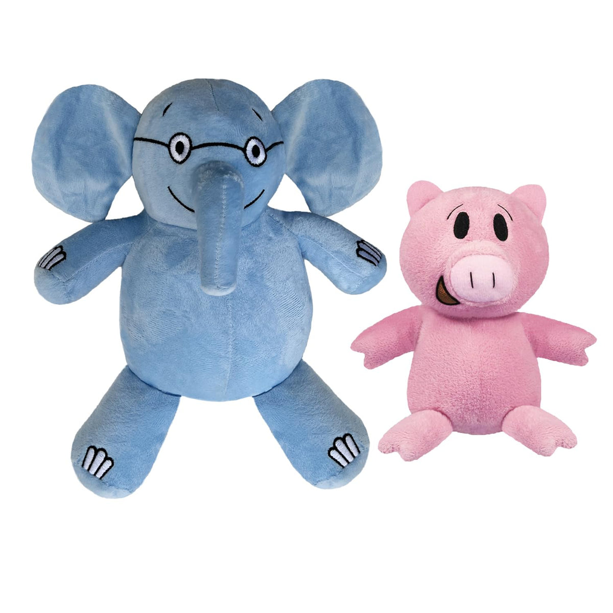 New blue elephant plush toy front view for kids' cuddly companion and decor.