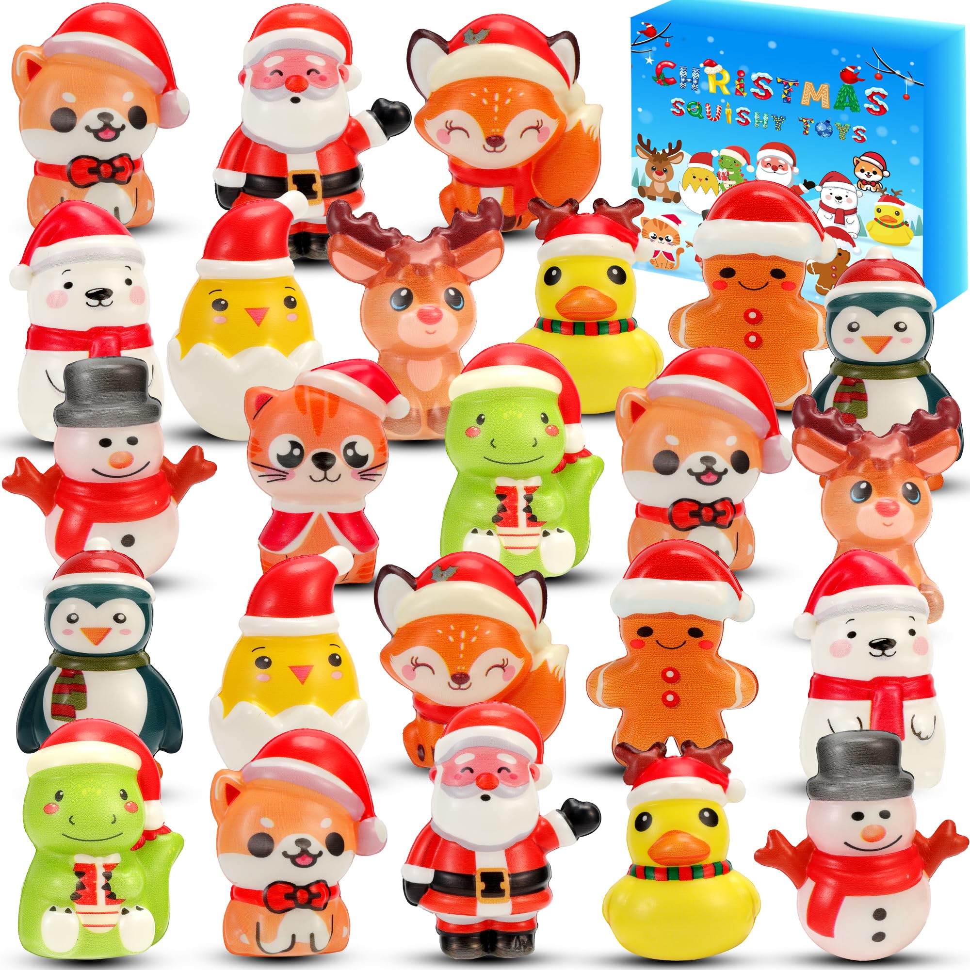 Blue Hydrangea Santa squishy toy for festive play and calming sensory fun.
