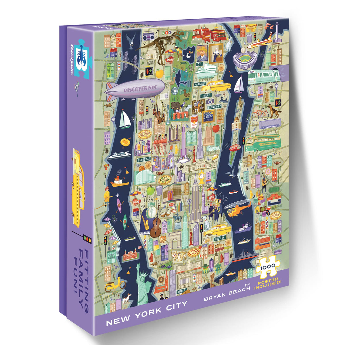 Blue Lobster 1000 piece puzzle New York City box with high-definition artwork for easy puzzling