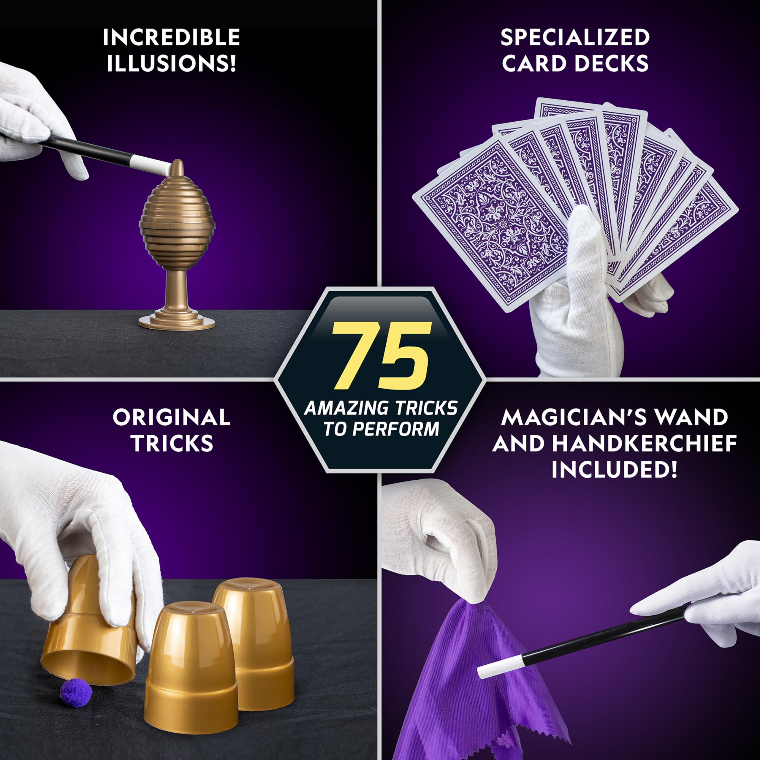 Blue Marble magic kit props arranged to display variety and hands-on learning opportunities