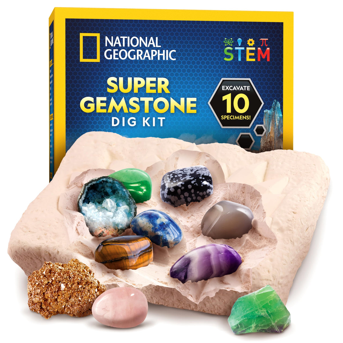 Blue Marble National Geographic Gemstone Dig Kit hero image showing exploration-ready excitement.