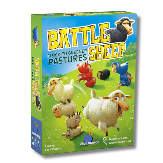 Blue Orange Battle Sheep game board with modular hex tiles for varied maps