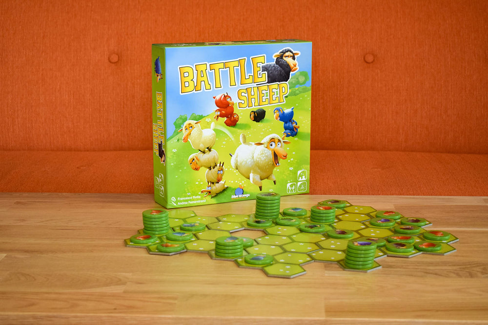 Blue Orange Battle Sheep box contents enable easy, engaging game nights