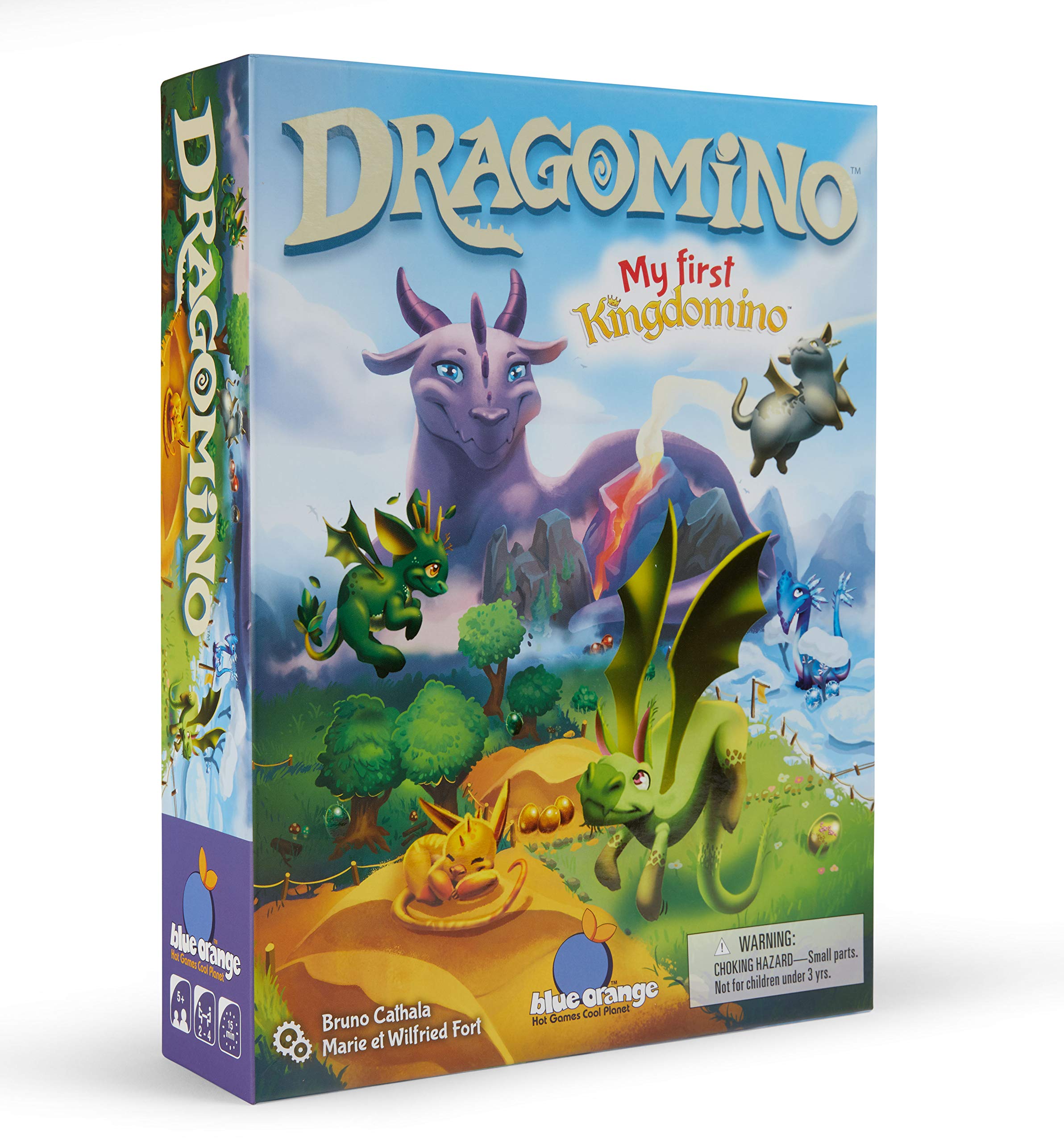 Blue Orange Dragomino box and components for family game night.