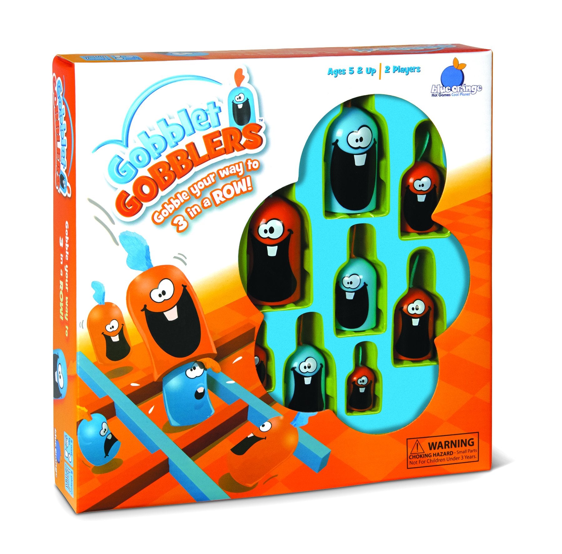 Blue Orange Gobblet Gobblers illustrated rules included for easy learning.