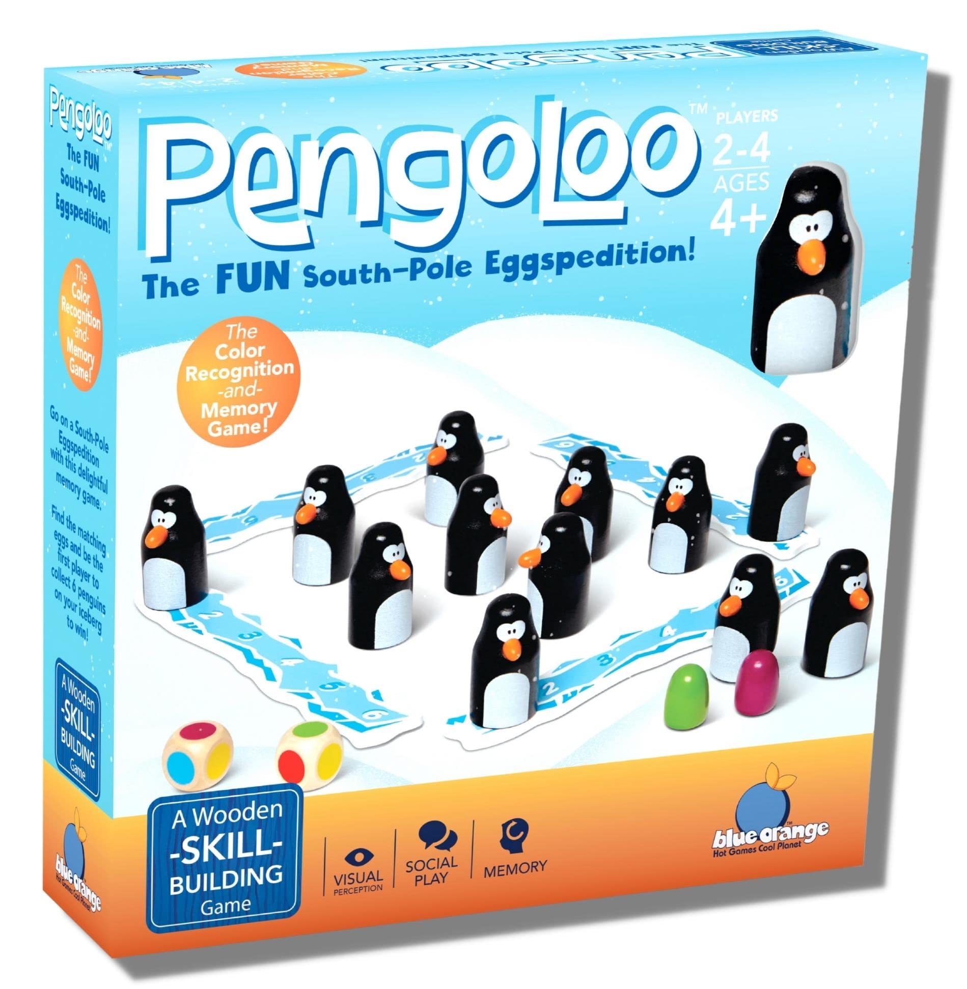 Blue Orange Pengoloo penguins and iceberg setup for memory play