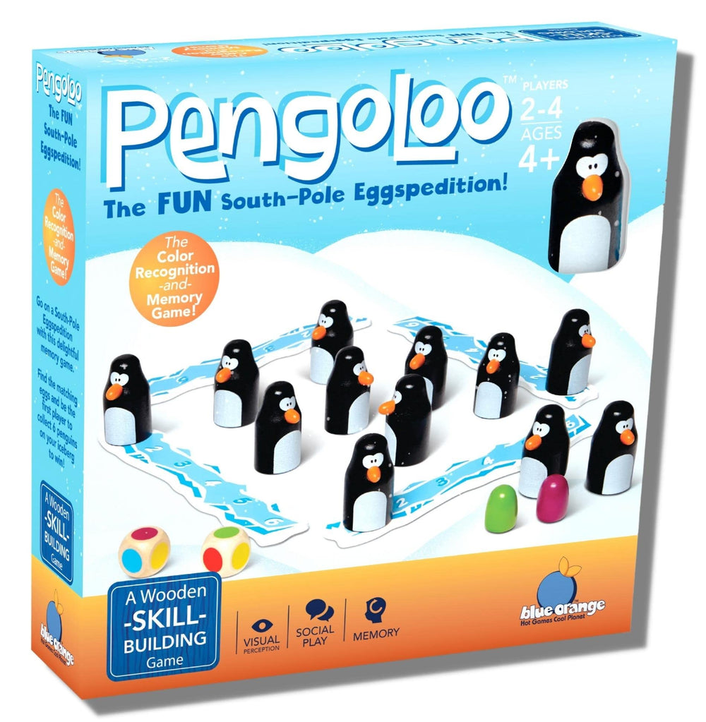 Blue Orange Pengoloo penguins and iceberg setup for memory play