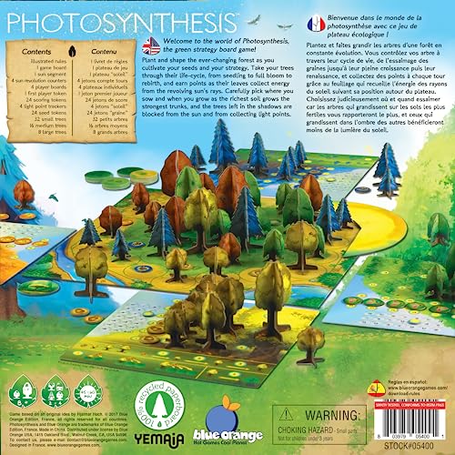 Blue Orange Photosynthesis game setup shows compact packaging for quick play.