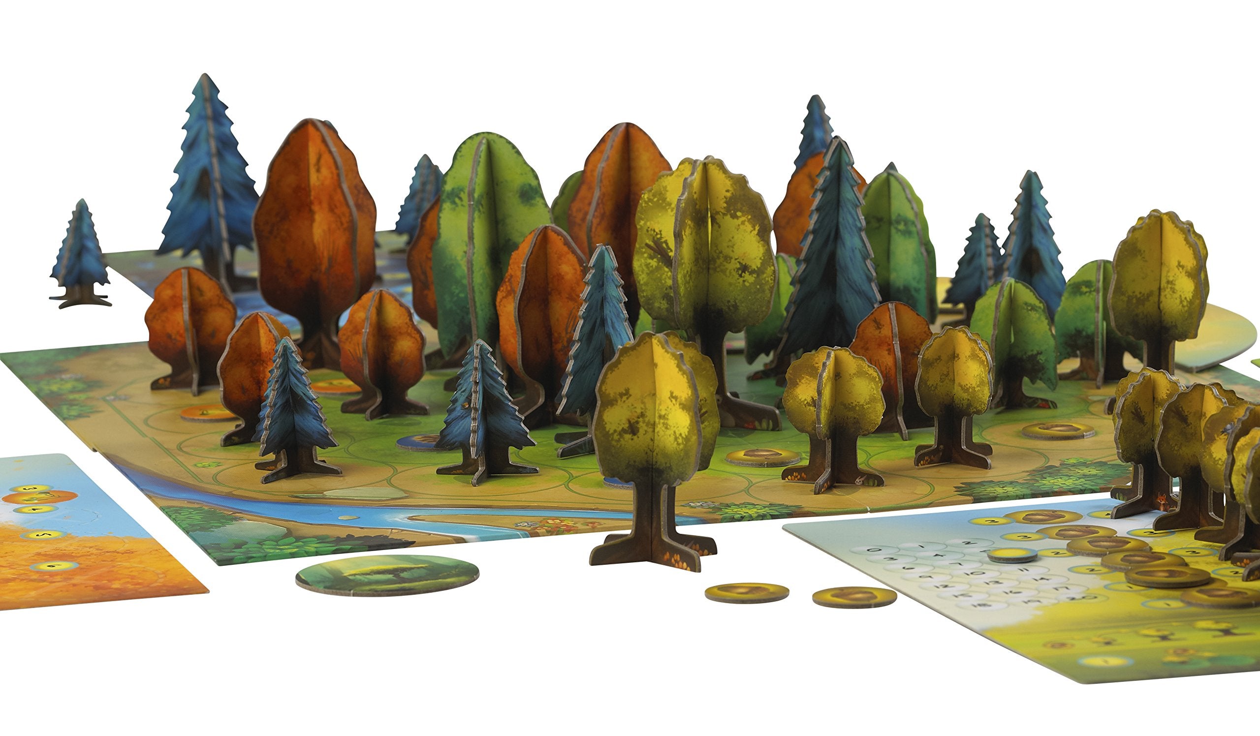 Blue Orange Photosynthesis trees in sun illustrate sunlight dynamics for strategic planting.