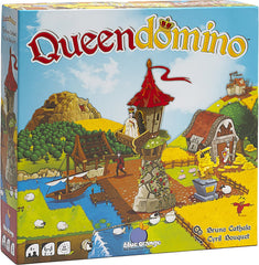 Blue Orange Queendomino box cover showcasing colorful kingdom artwork for family strategy play