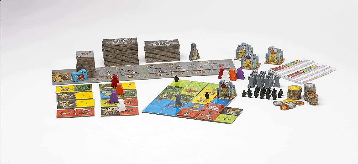 Blue Orange Queendomino buildings and dragons add strategic expansion opportunities