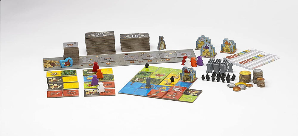 Blue Orange Queendomino buildings and dragons add strategic expansion opportunities