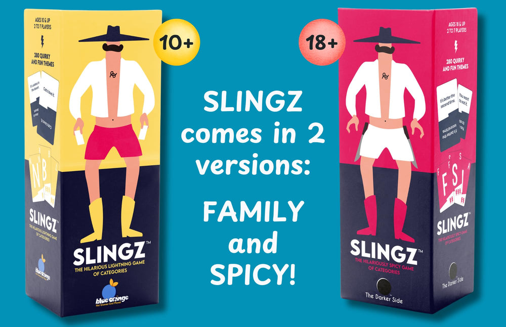 Blue Orange Slingz compact design fits small tables and travels well.