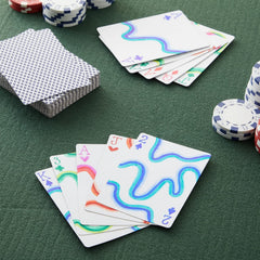 Blue Panda blank cards 3x4 with checkered diamond back close-up