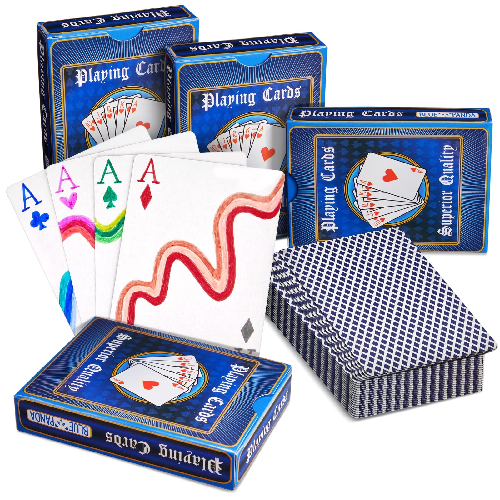 Blue Panda family crafting activity with blank cards and supplies