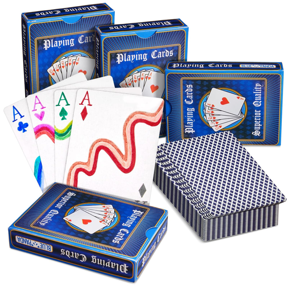 Blue Panda family crafting activity with blank cards and supplies