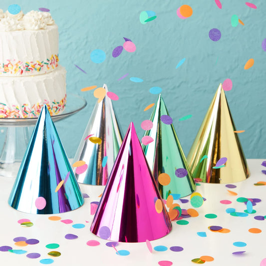 Blue Panda metallic cone green hat, perfect for vibrant celebrations.