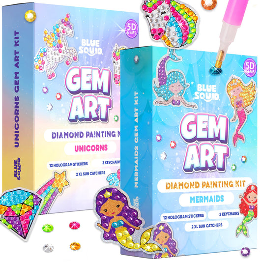 Blue Squid Mermaid Diamond Art Kit offers colorful gems for creative play and fine motor development.