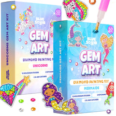 Blue Squid Mermaid Diamond Art Kit offers colorful gems for creative play and fine motor development.