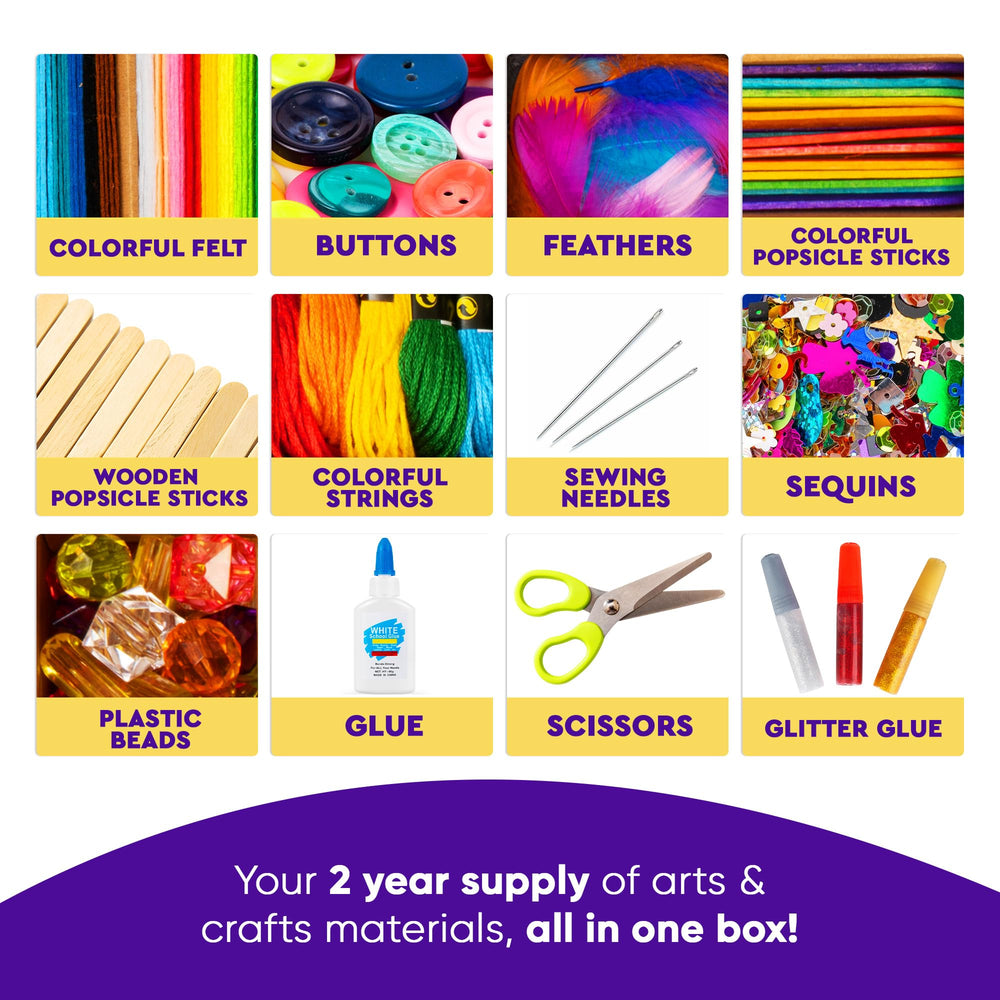 Blue Squid portable craft box with sturdy handle for crafts on the go.