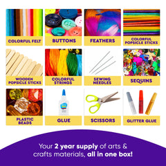Blue Squid portable craft box with sturdy handle for crafts on the go.