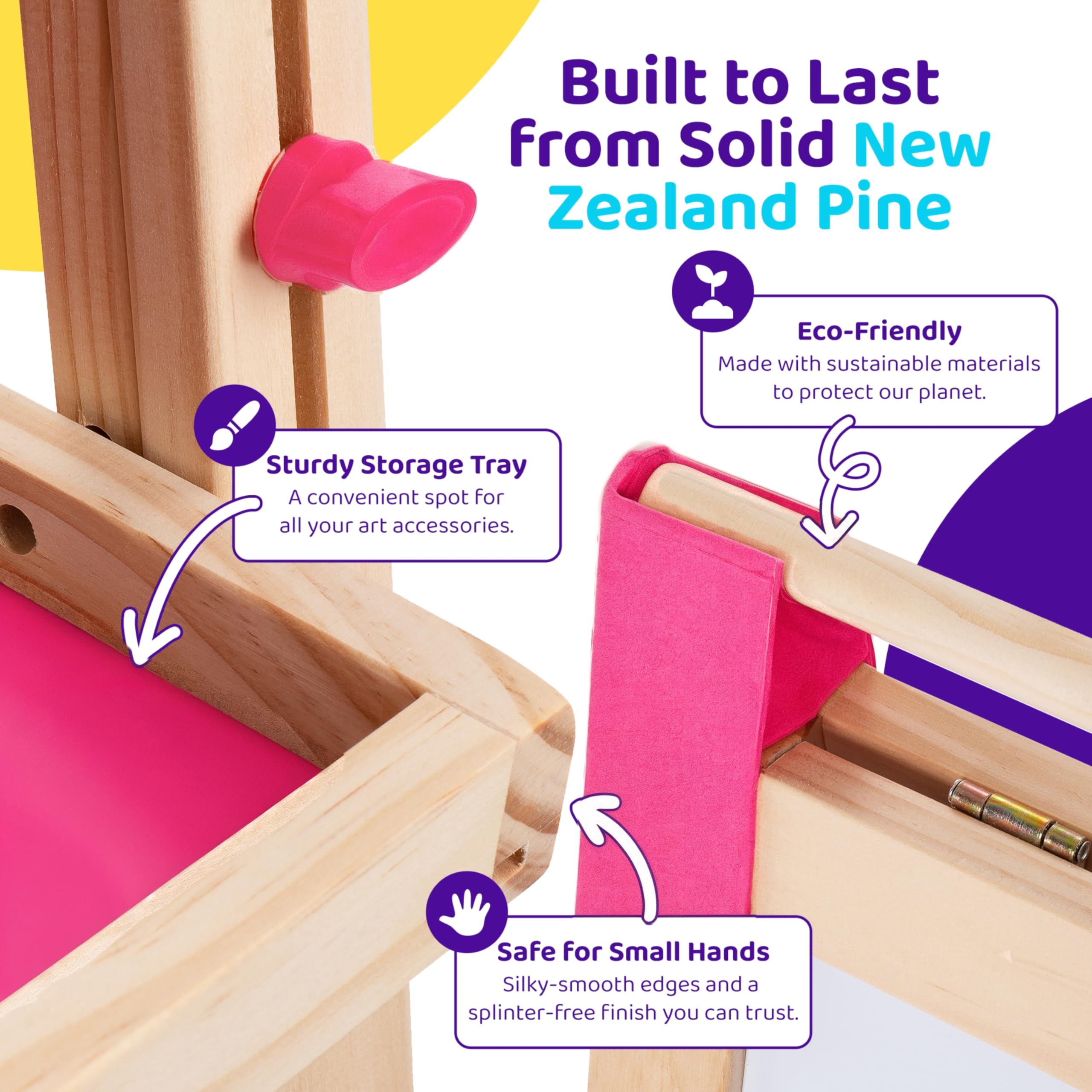 Blue Squid wooden construction provides sturdy, safe art time