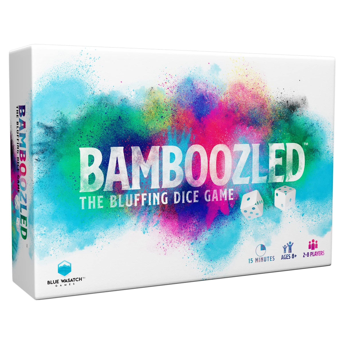 Blue Wasatch Games Bamboozled dice and cards for quick family fun.