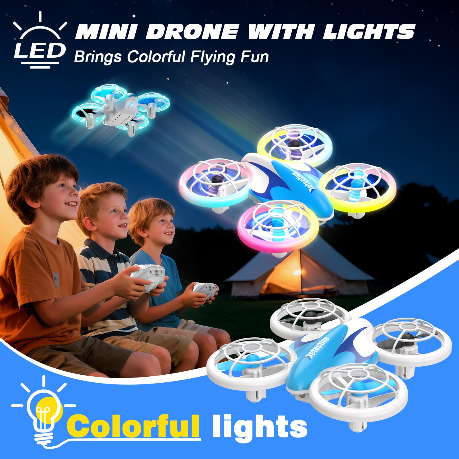 BlueFire mini drone performs 360 flips for dynamic backyard play