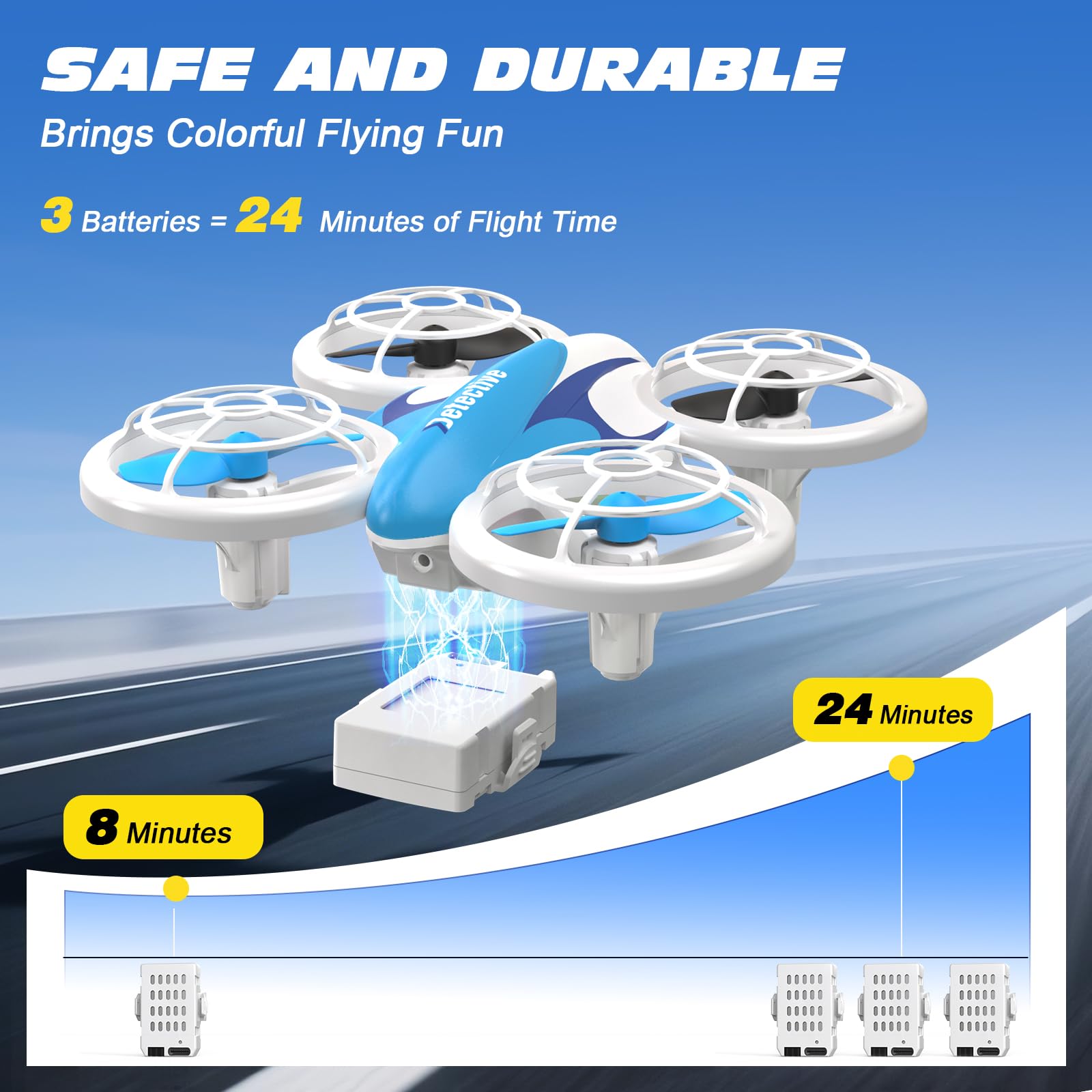 BlueFire mini drone maintains altitude for stable practice flights