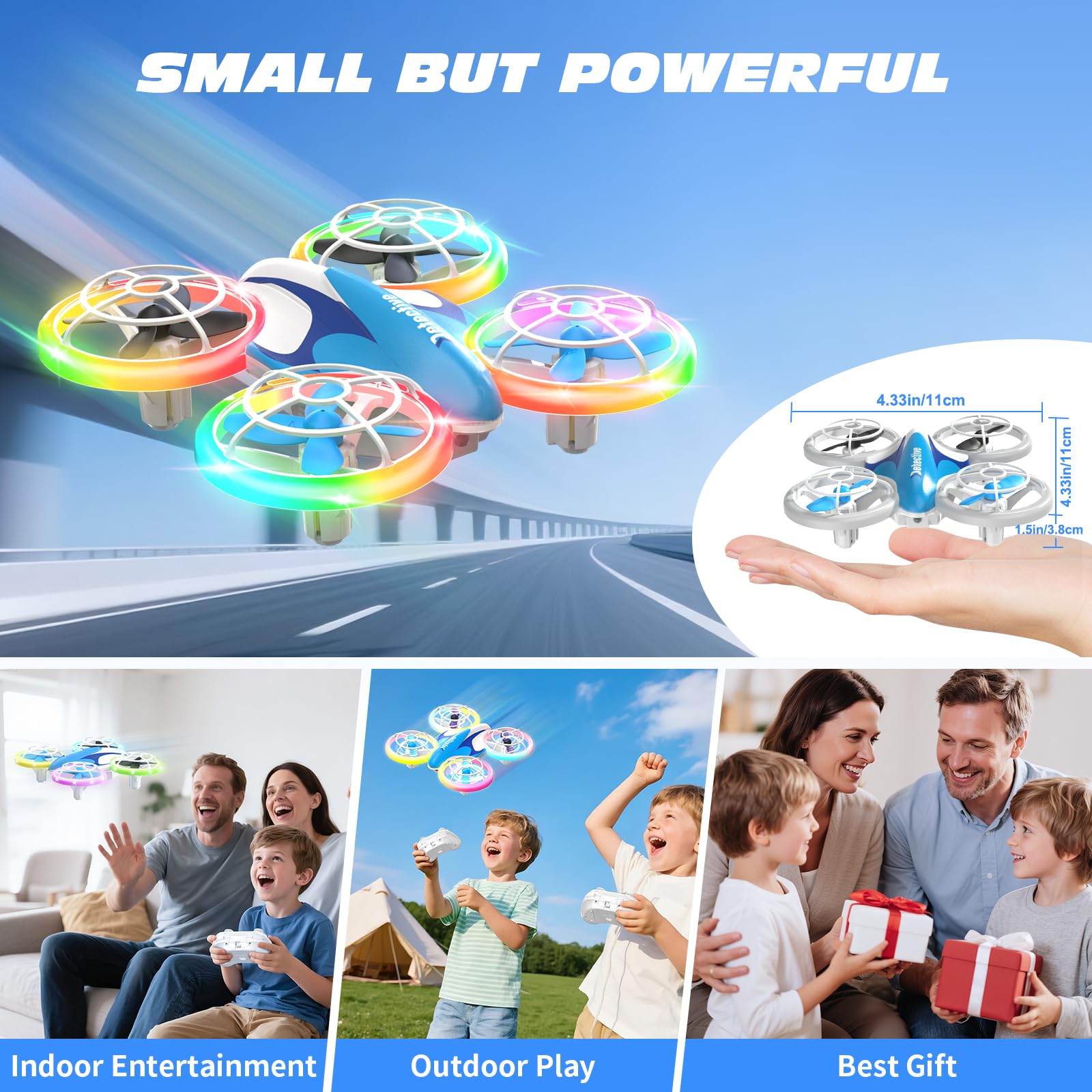 BlueFire mini drone includes extra batteries for extended play sessions