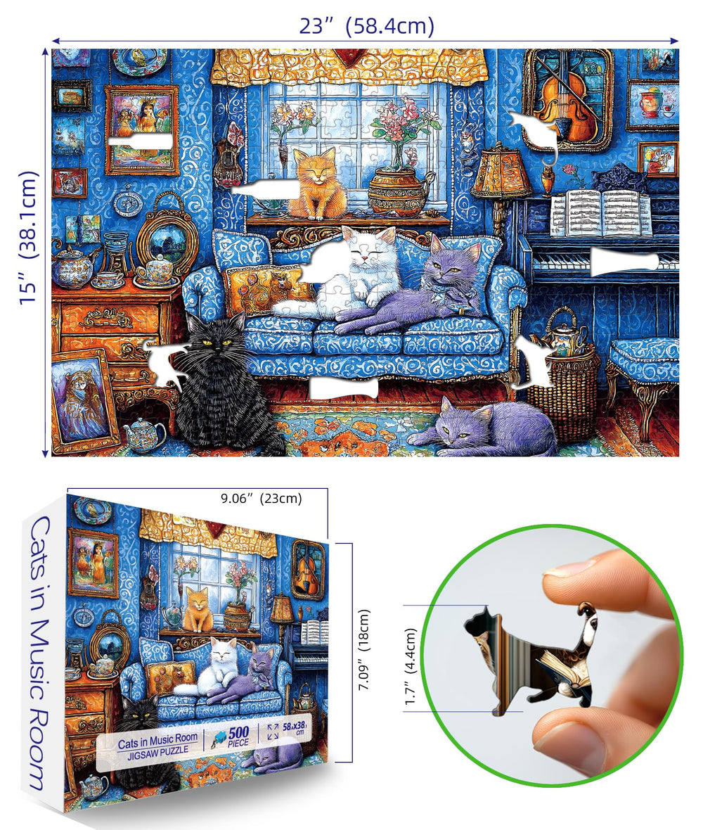 Blueforest 500-piece puzzle blue-toned scene promotes relaxation and quiet evenings.