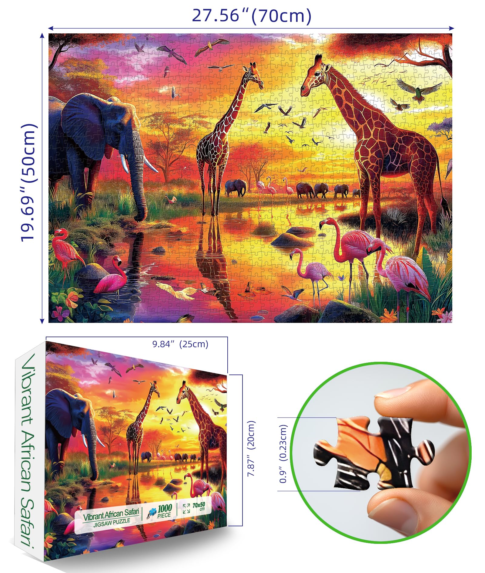Blueforest african sunset puzzle, dramatic sky and wildlife, a stunning decor piece when complete.