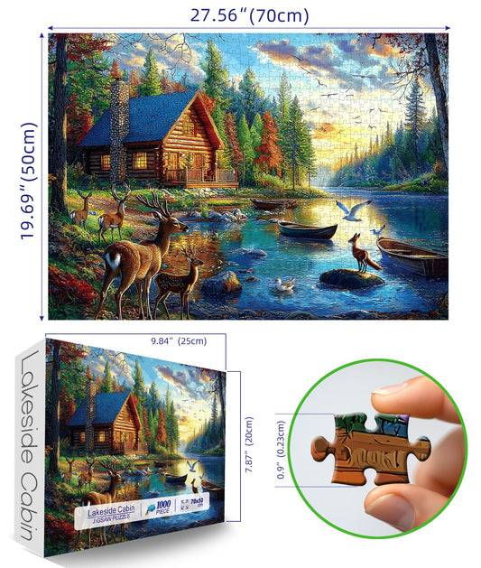 Blueforest autumn foliage lakeside view supports peaceful puzzle sessions.