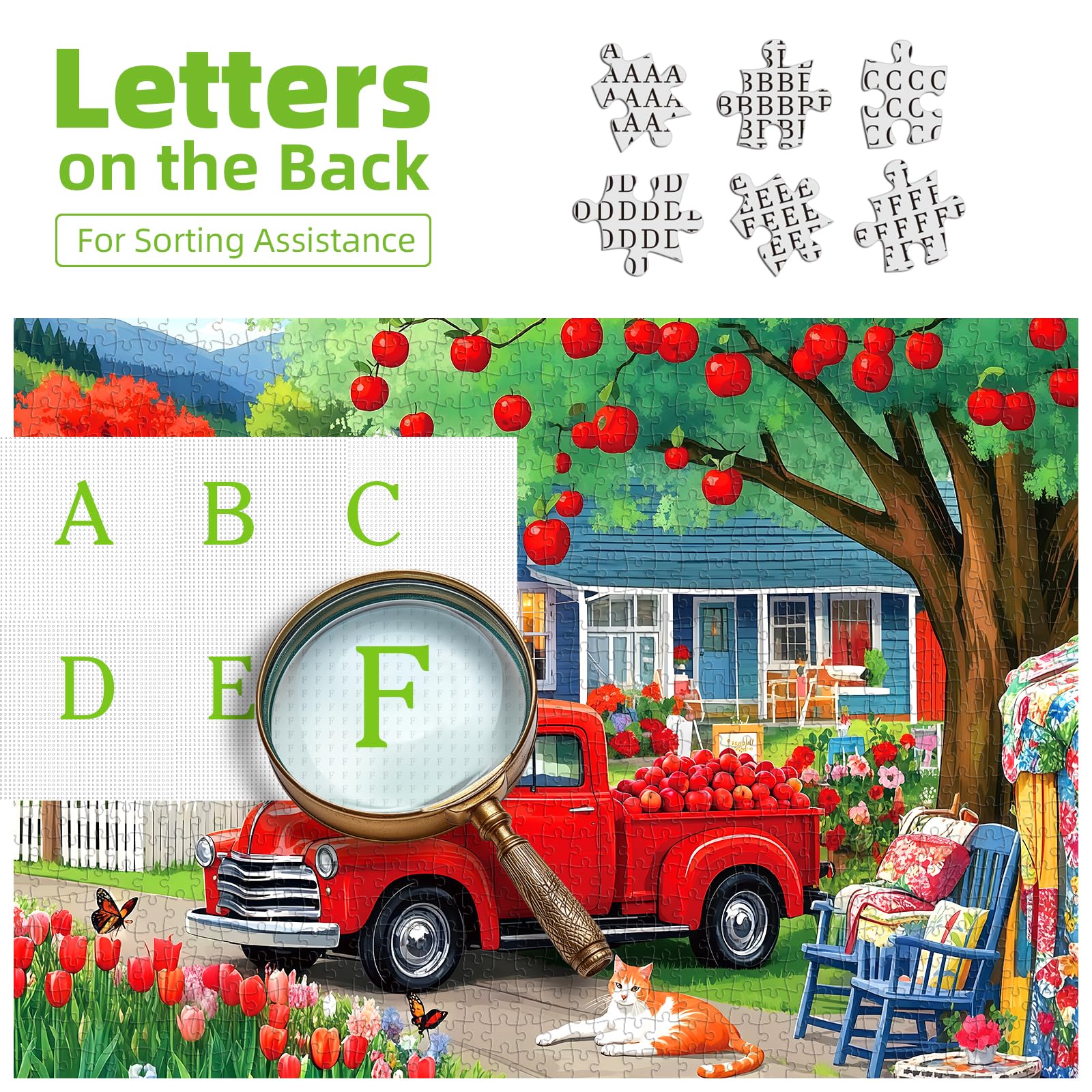 Blueforest 1000 piece puzzle reveals blooming flowers for relaxing play.