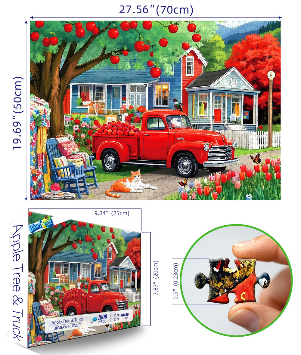 Blueforest puzzle features a blue house, adding rural charm to your decor.