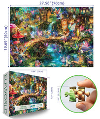 Blueforest elf village detailed art, a captivating puzzle of intricate village scenes.