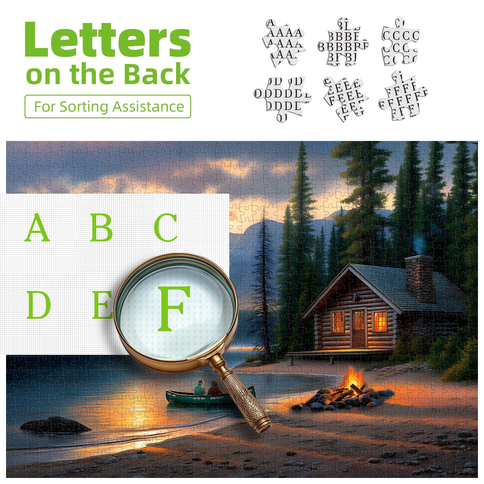 Blueforest forest reflection puzzle showing tranquil water and trees.