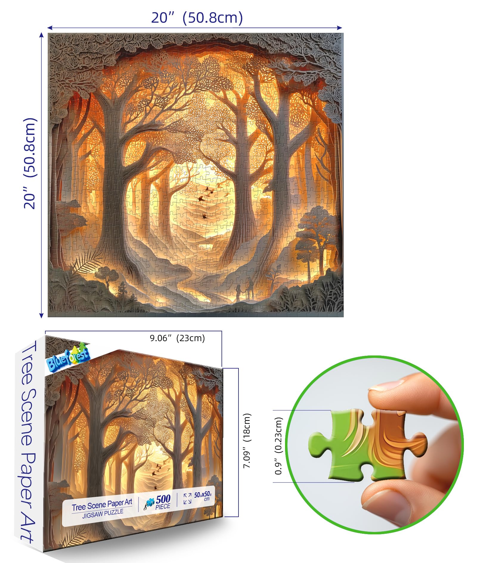 Blueforest Forest Sunset pieces closeup showing precise cuts for smooth assembly.