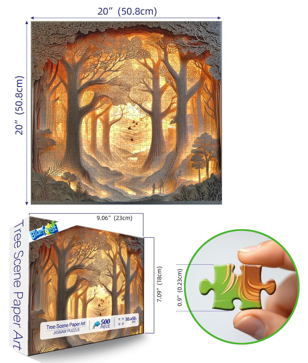 Blueforest Forest Sunset pieces closeup showing precise cuts for smooth assembly.