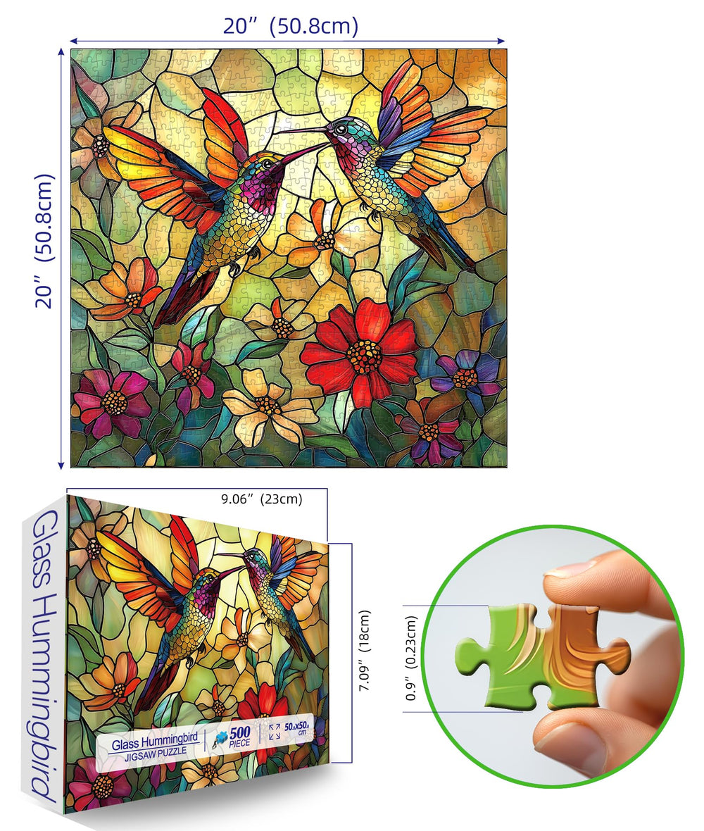 Blueforest hummingbird iridescent feathers illustration for calm puzzling