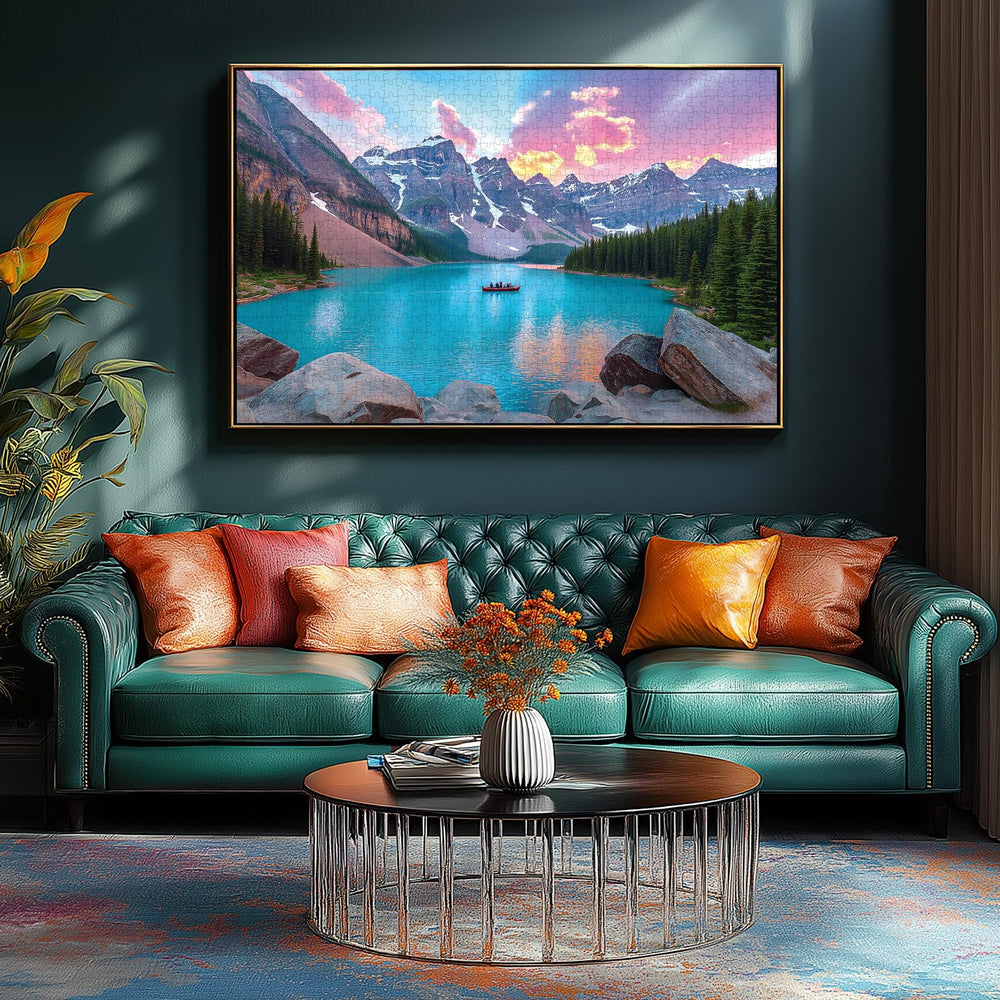 Blueforest Moraine Lake puzzle matte finish reduces glare during play