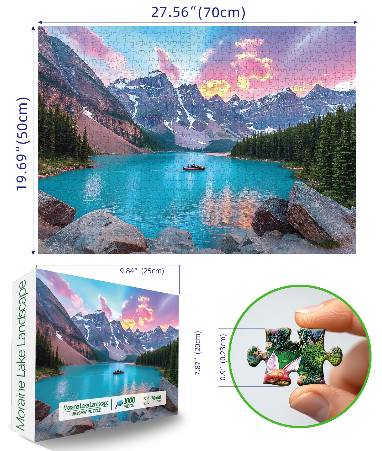 Blueforest Moraine Lake puzzle highlights snow-capped peaks for dramatic landscape solving