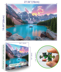 Blueforest Moraine Lake puzzle highlights snow-capped peaks for dramatic landscape solving