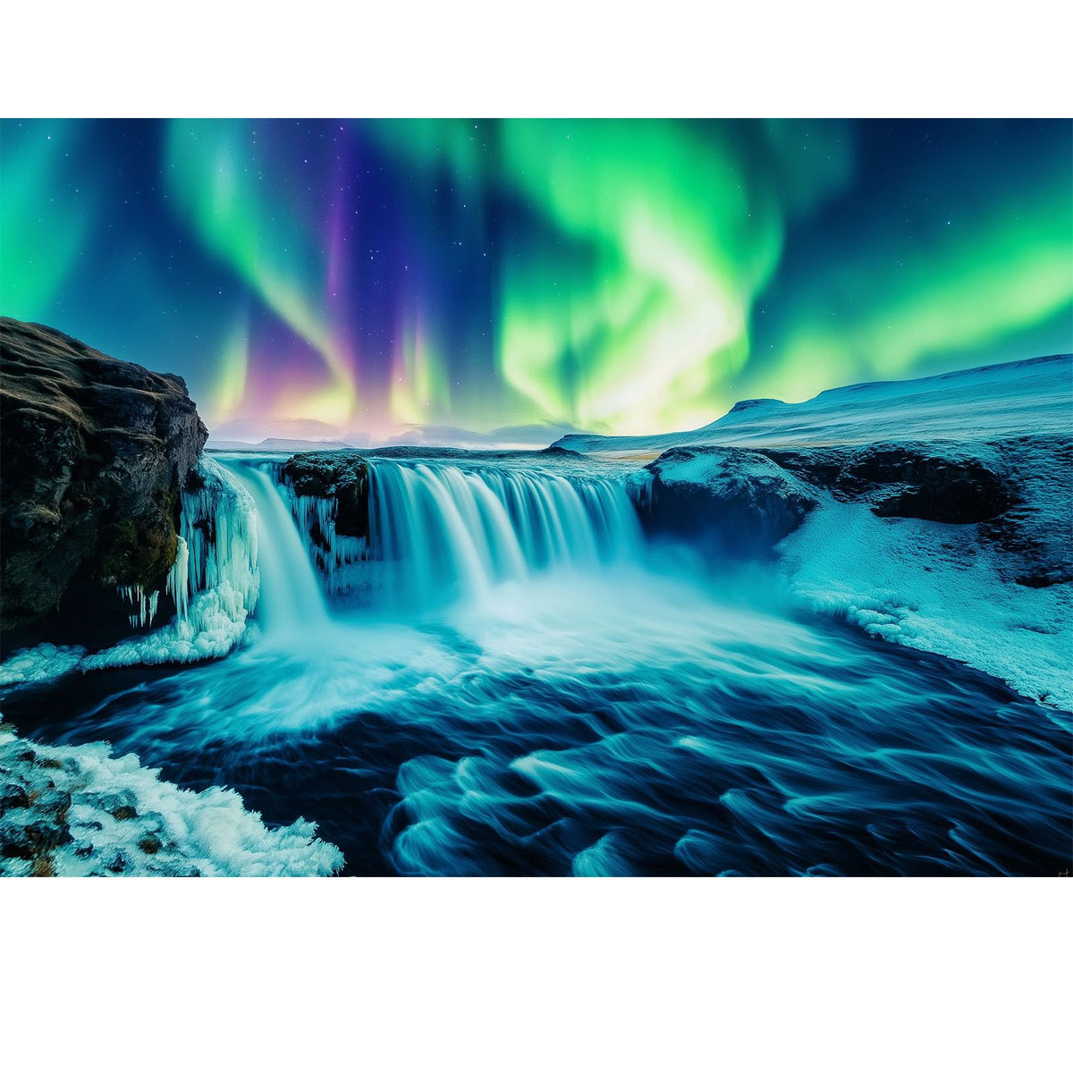 Blueforest Northern Lights Waterfall puzzle box with gift-ready packaging for a relaxing evening