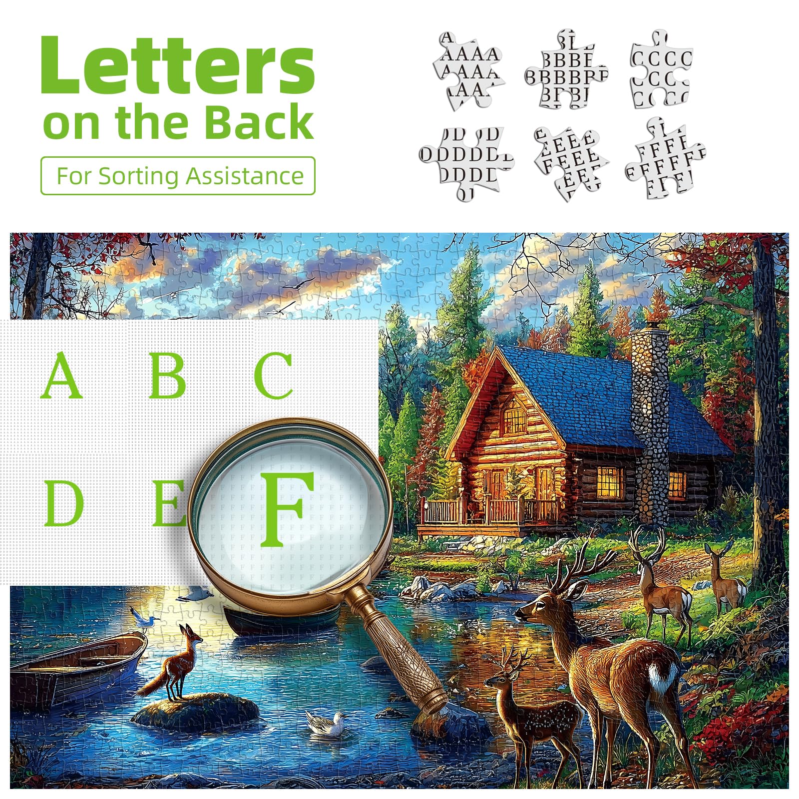 Blueforest puzzle pieces close-up on recycled cardboard highlights eco-friendly quality.