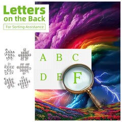 Blueforest puzzle pieces close-up, vibrant colors and satisfying interlocking edges.