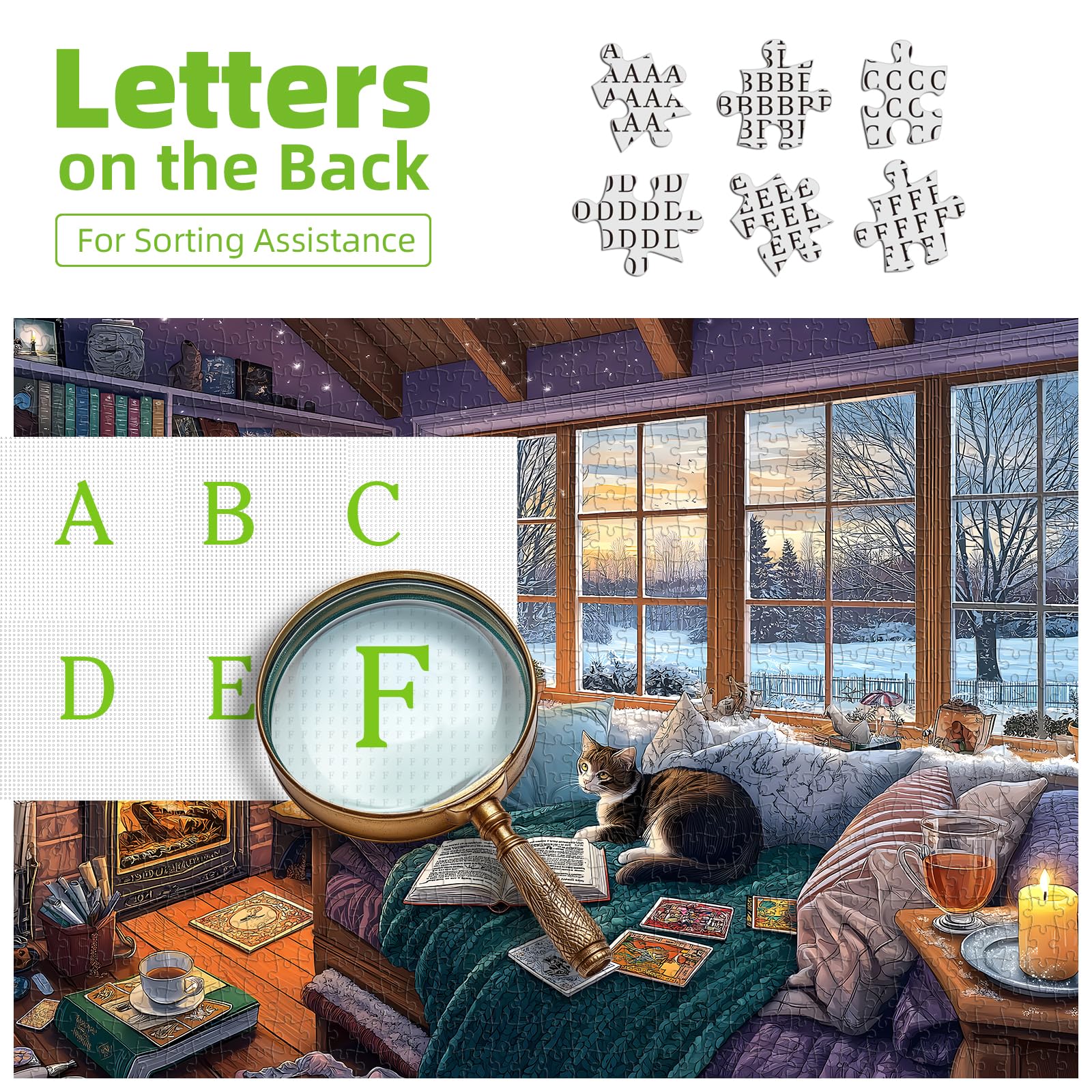 Blueforest Read Room Puzzle bookshelves and fireplace create a cozy family-friendly challenge.
