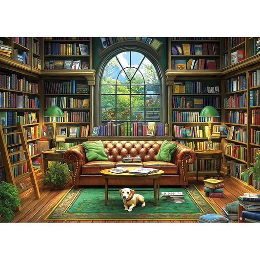 Blueforest Reading Room 1000 pieces puzzle invites focused, bookish evenings.