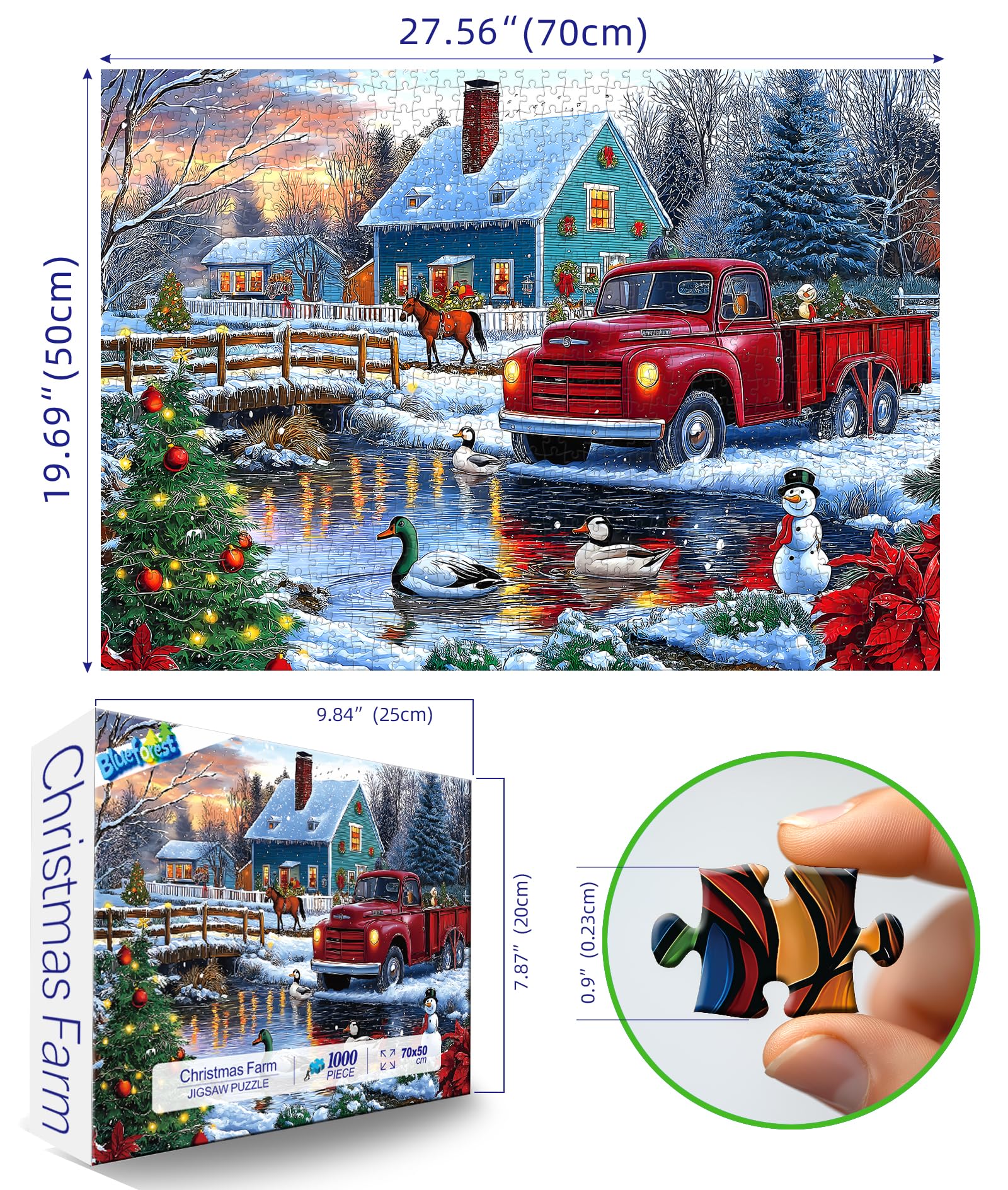 Blueforest Vintage red-truck puzzle offers nostalgic winter scenery for calm evenings