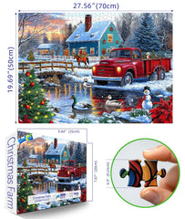 Blueforest Vintage red-truck puzzle offers nostalgic winter scenery for calm evenings